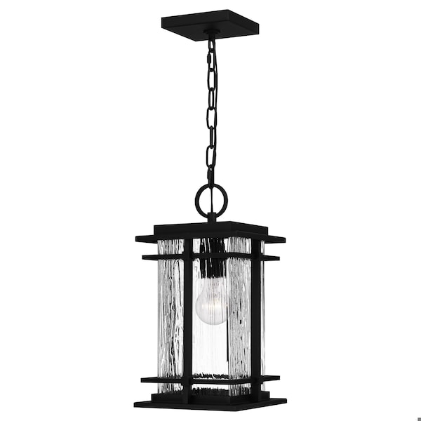 Quoizel McAlister 1-Light Earth Black Outdoor Hanging Lantern MCL1908EK - main
